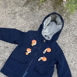 Cat & Jack Navy Pea Coat with Gray Lining